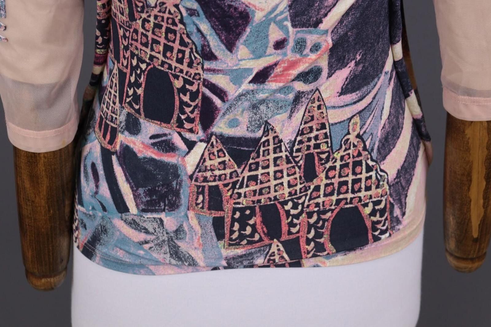 Designer Save the Queen Multicolour Floral Art Top Blouse Size M Size M / US 6-8 / IT 42-44 - 11 Thumbnail