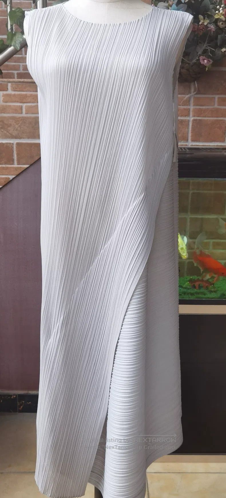 Issey Miyake Issey Miyake Diamond Cut Gray Dress Size L / US 10 / IT 46 - 1 Thumbnail