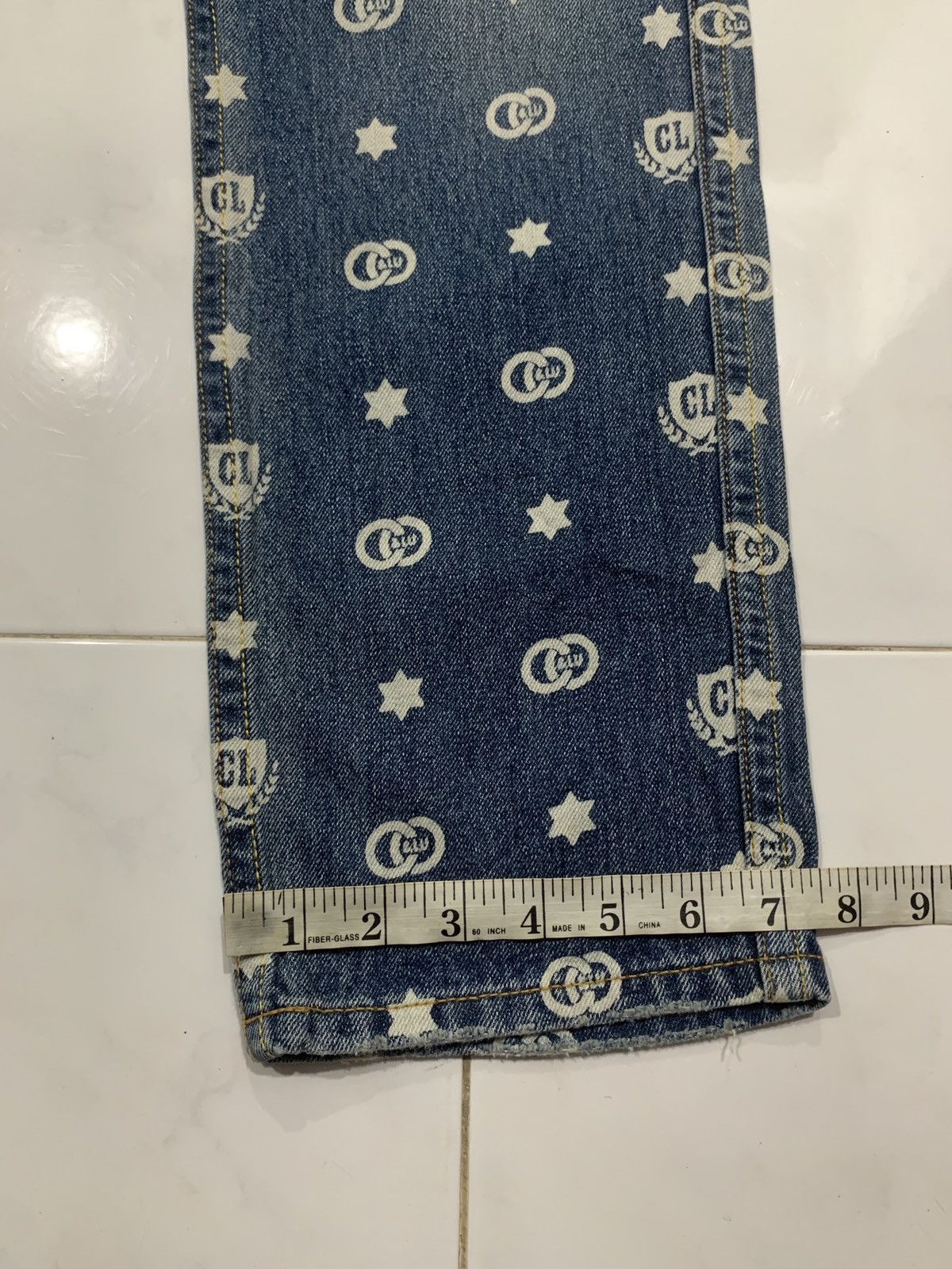 Japanese Brand Co&Lu Multi Logo All Over Print Jeans Size US 31 - 18 Thumbnail