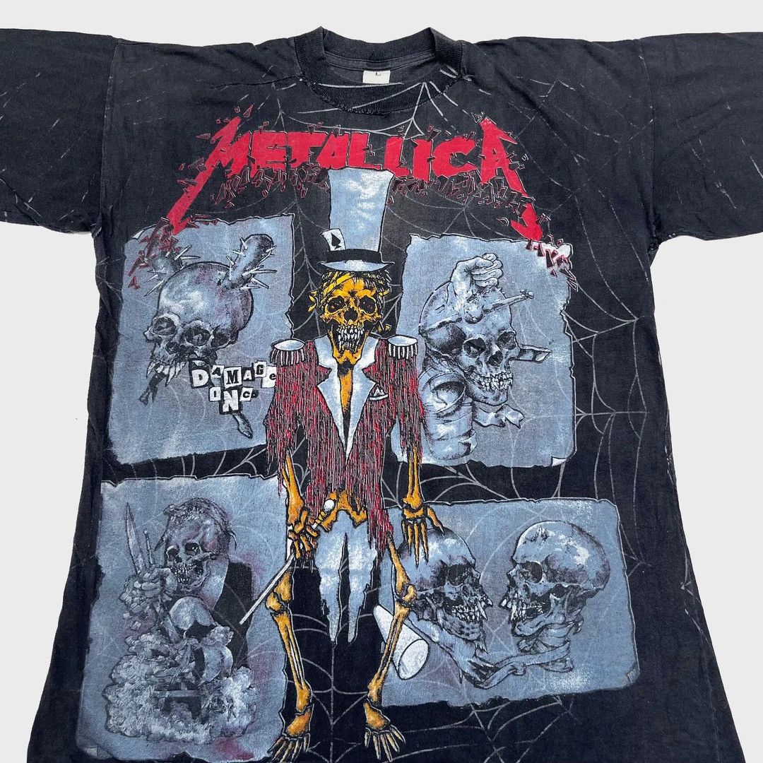 Band Tees Metallica 1992 90s Vintage Pushead Ringmaster Band AOP Tee Size US L / EU 52-54 / 3 - 3 Thumbnail