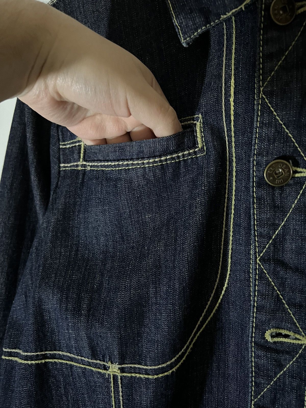 Marithe + Francois Girbaud Vintage 2000s Archive M+FG Cropped Button Up Denim Jacket Size US S / EU 44-46 / 1 - 3 Thumbnail
