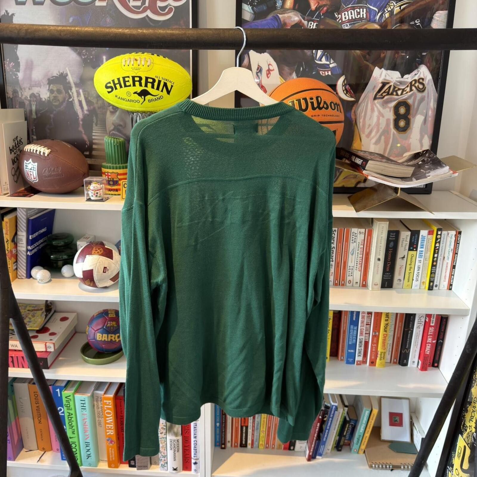 Stussy Stüssy green long sleeve football sweater Size US XL / EU 56 / 4 - 6 Thumbnail