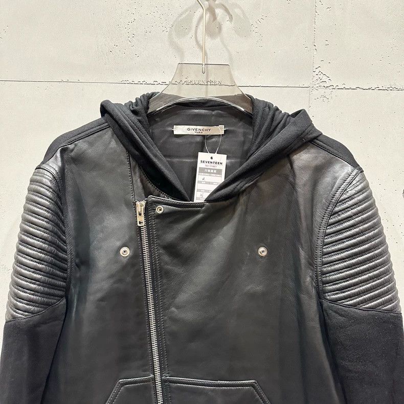 Givenchy Givenchy Black Space Cotton Leather Hoodie Jacket, M size Size US M / EU 48-50 / 2 - 2 Thumbnail