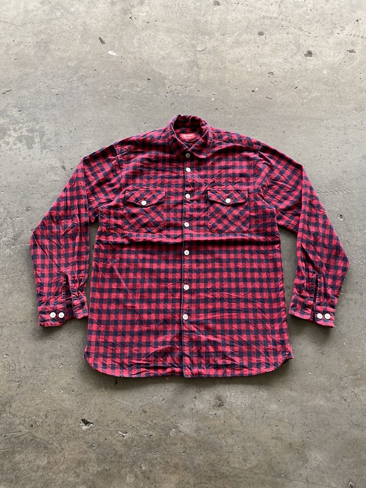 Supreme F/W '21 Faux Fur Collar Flannel Shirt | Grailed