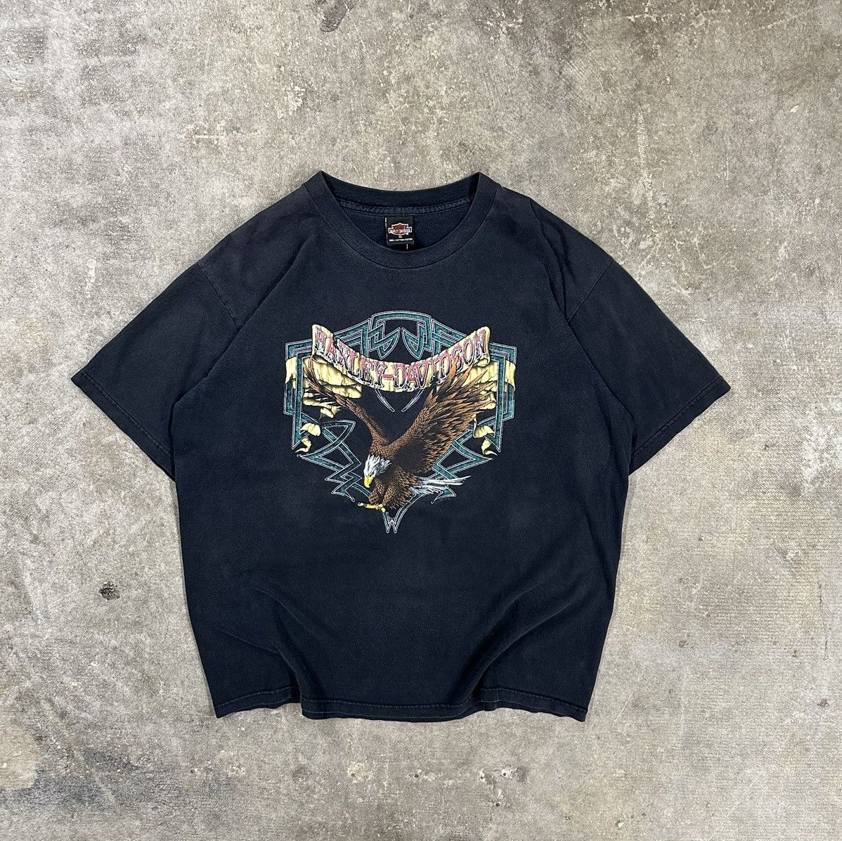 Harley Davidson Vintage 90s Harley Davidson Louisiana Eagle Biker T-Shirt Size US XL / EU 56 / 4 - 1 Thumbnail