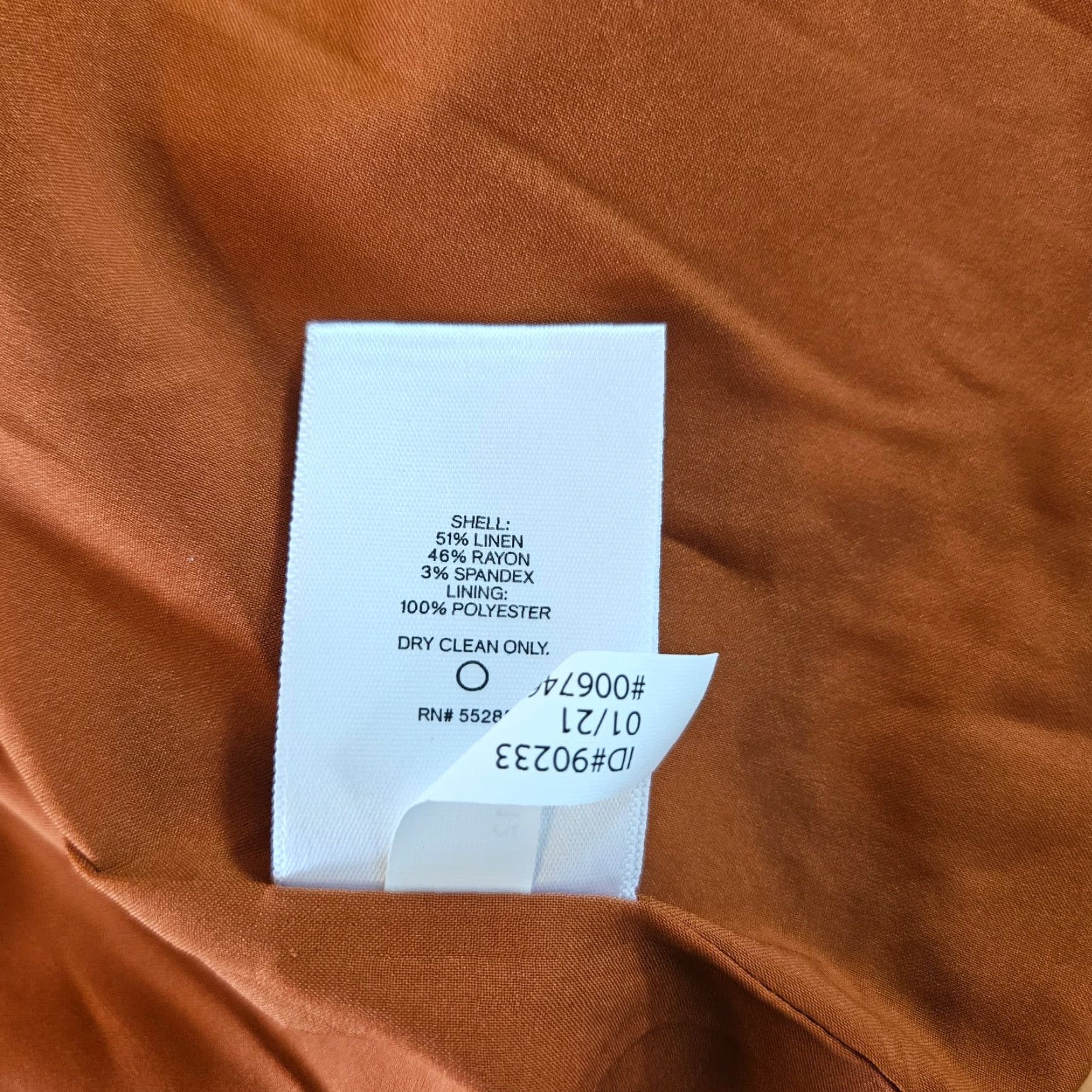 Express VINTAGE Express Womens Blazer XS Orange Linen Blend Open Front Size XS / US 0-2 / IT 36-38 - 5 Thumbnail