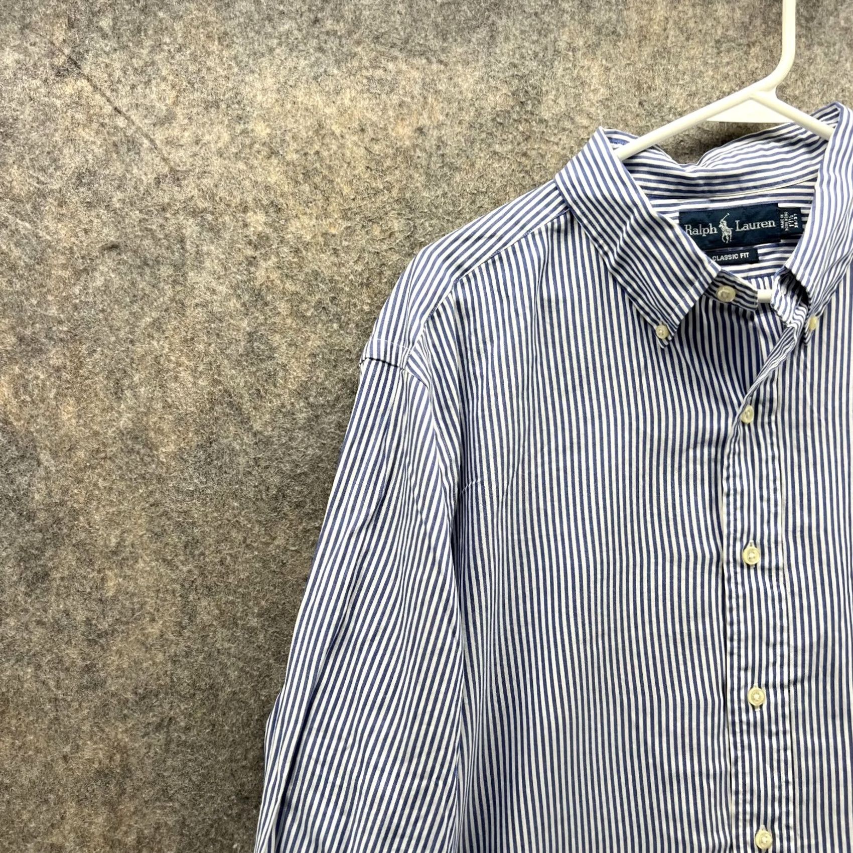 Polo Ralph Lauren Polo Ralph Lauren Shirt - Men 17.5 36/37 Blue Casual Button Down Striped Vintage Size US XXL / EU 58 / 5 - 3 Thumbnail