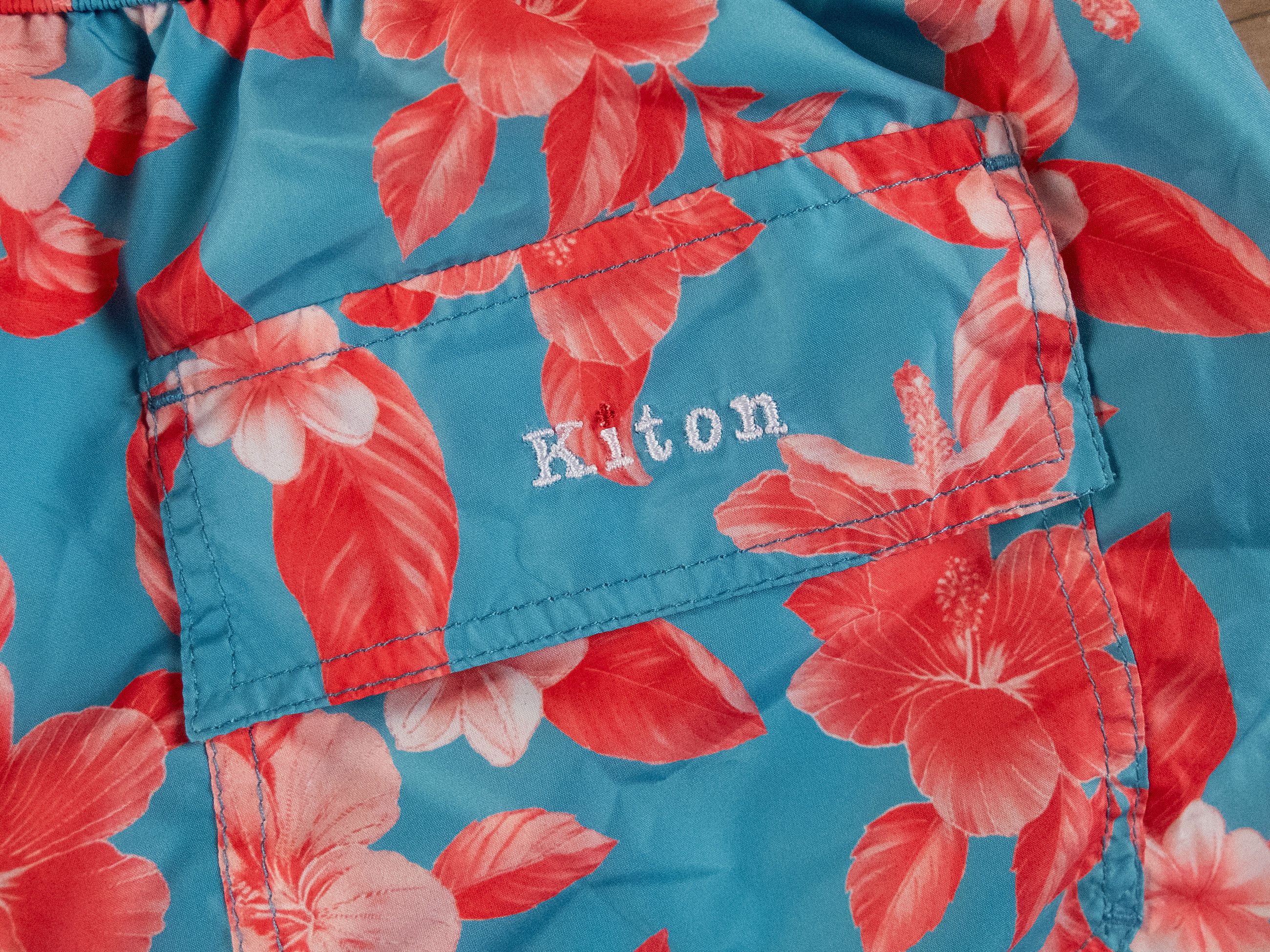 Kiton KITON Napoli blue pink floral print nylon swim shorts Large Size US 34 / EU 50 - 9 Thumbnail