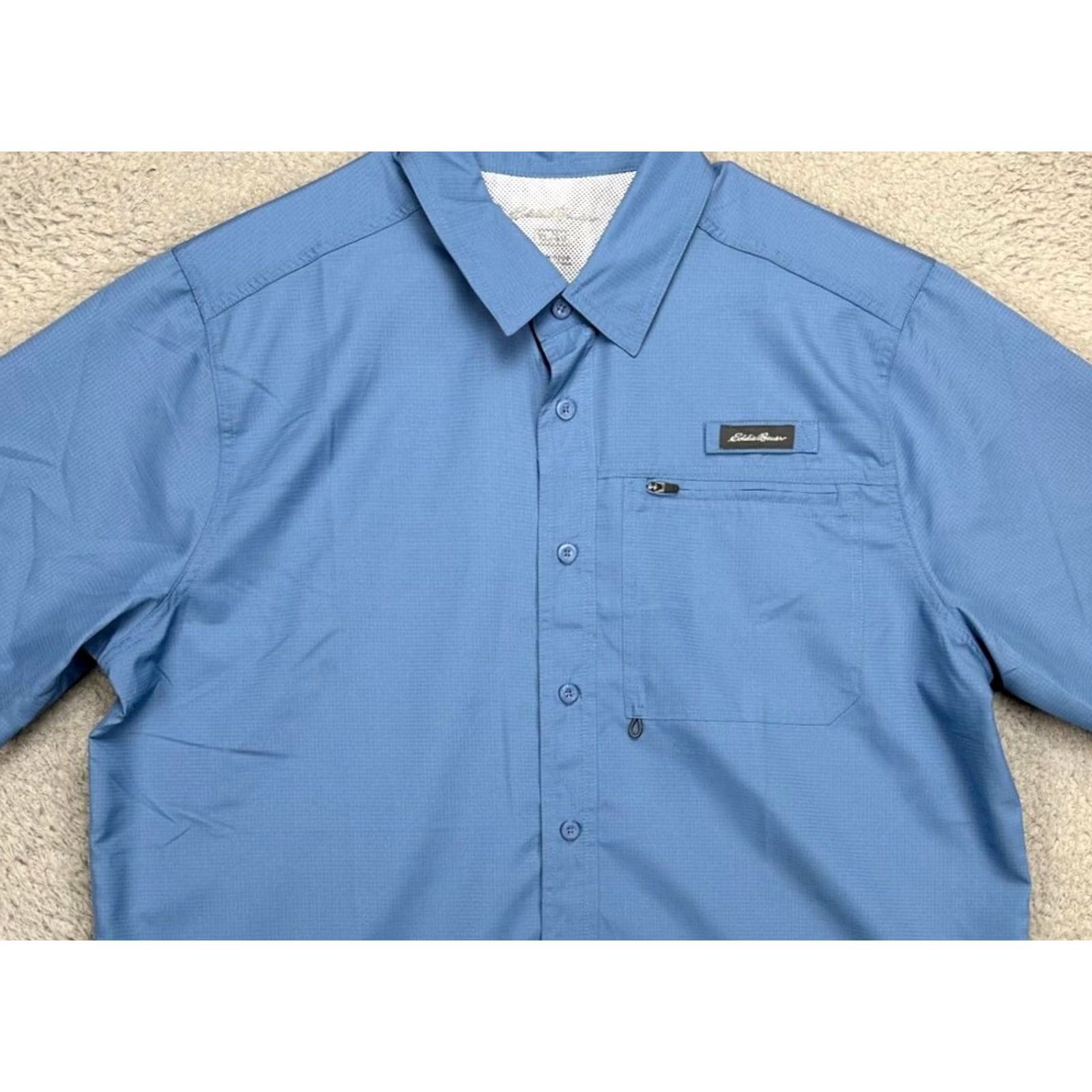 Eddie Bauer Eddie Bauer Button Up Shirt Mens XL Blue Ripstop Hiking Outdoor Pocket Vented Size US XL / EU 56 / 4 - 2 Thumbnail