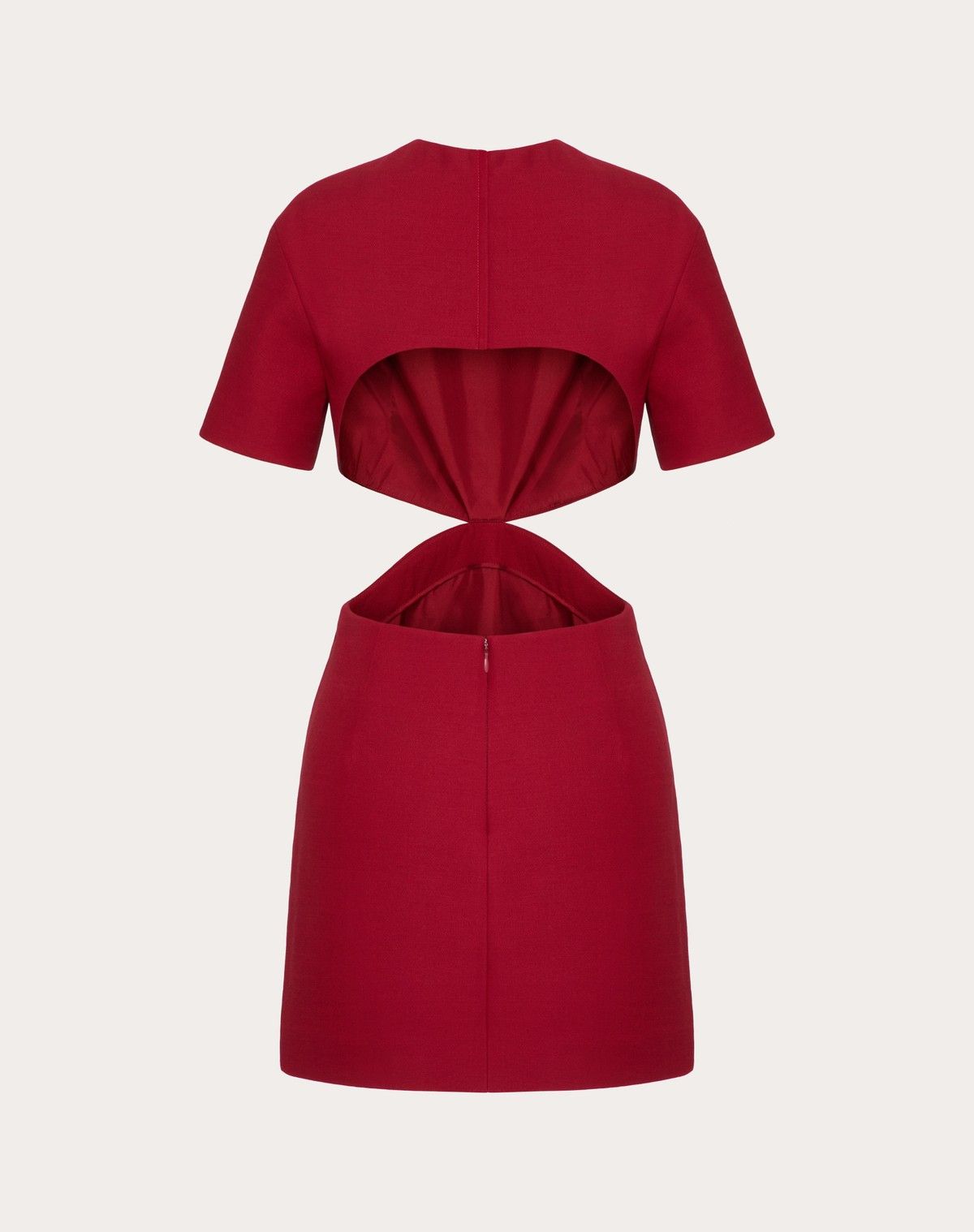 Valentino o1s1wg110525 Crepe Couture Short Dress in Red Size S / US 4 / IT 40 - 2 Thumbnail