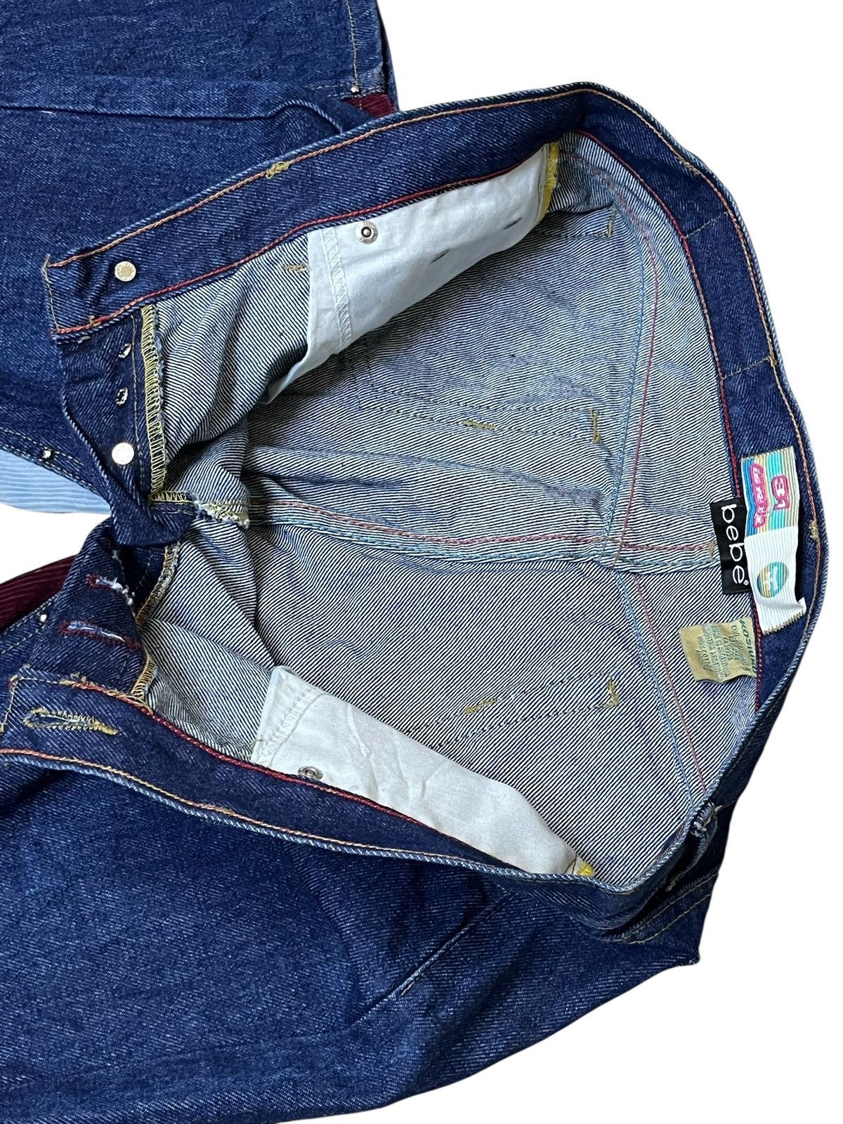 Japanese Brand sick🔥BEBE x KOSIUKO corduroy patchwork & bead flared jeans Size US 34 / EU 50 - 13 Thumbnail