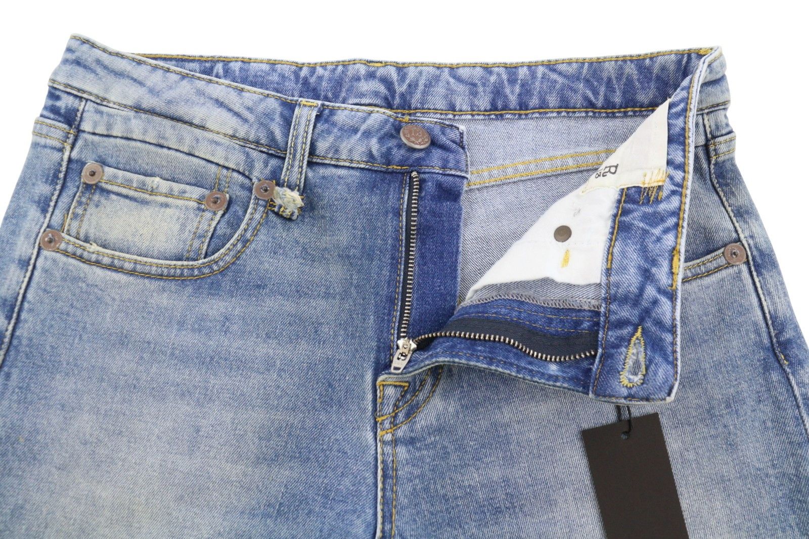 R13 BOY STRAIGHT W RIPS 28 Jasper Stretch Low Rise Blue 87165 Size 28" / US 6 / IT 42 - 5 Thumbnail