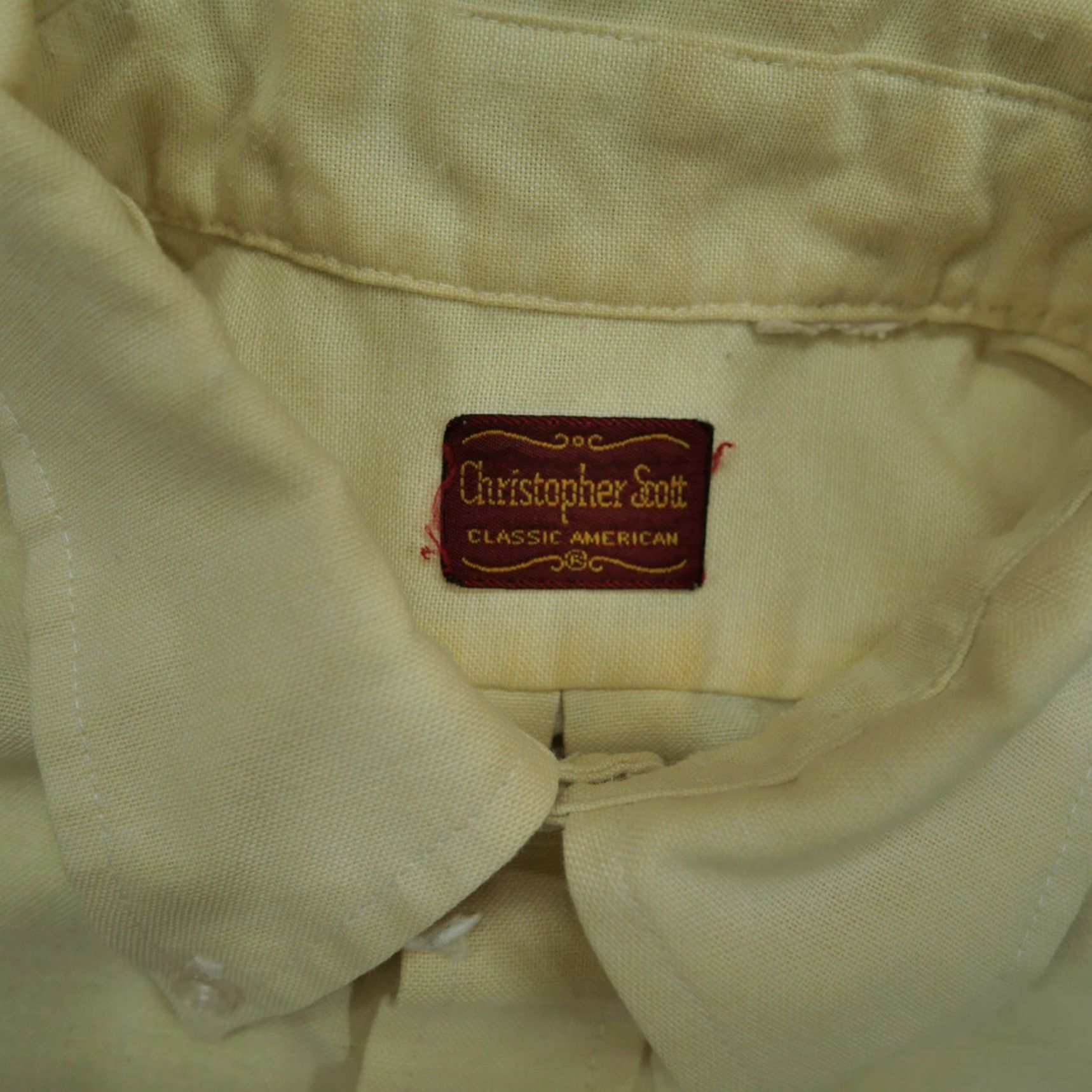Vintage VINTAGE Christopher Scott Shirt Mens L Yellow Button-Down 70s Casual Cotton Oxford Size US L / EU 52-54 / 3 - 5 Thumbnail