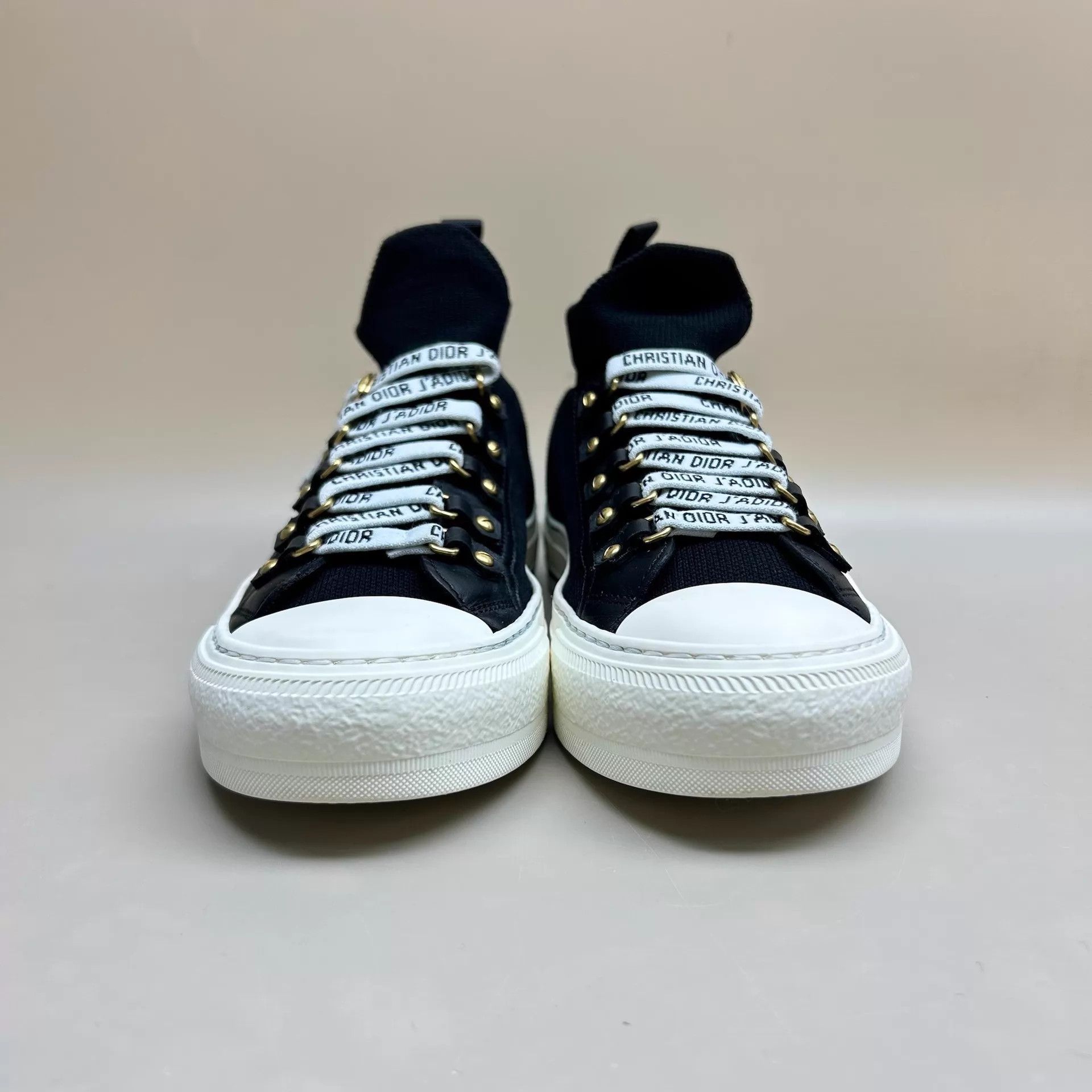 Dior Dior Black White Logo Lace-Up Sneakers 37 99 New Size US 6.5 / IT 36.5 - 3 Thumbnail