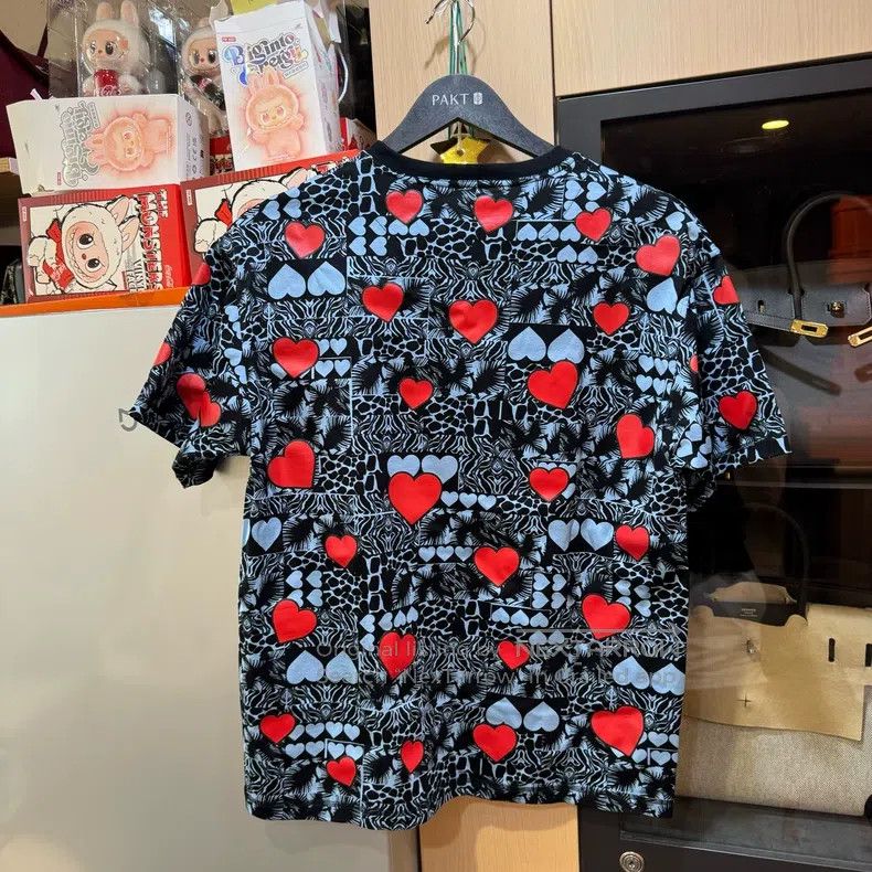 Hermes Hermes Cotton Round Neck Love Heart Printed T-Shirt Size XS / US 0-2 / IT 36-38 - 2 Thumbnail
