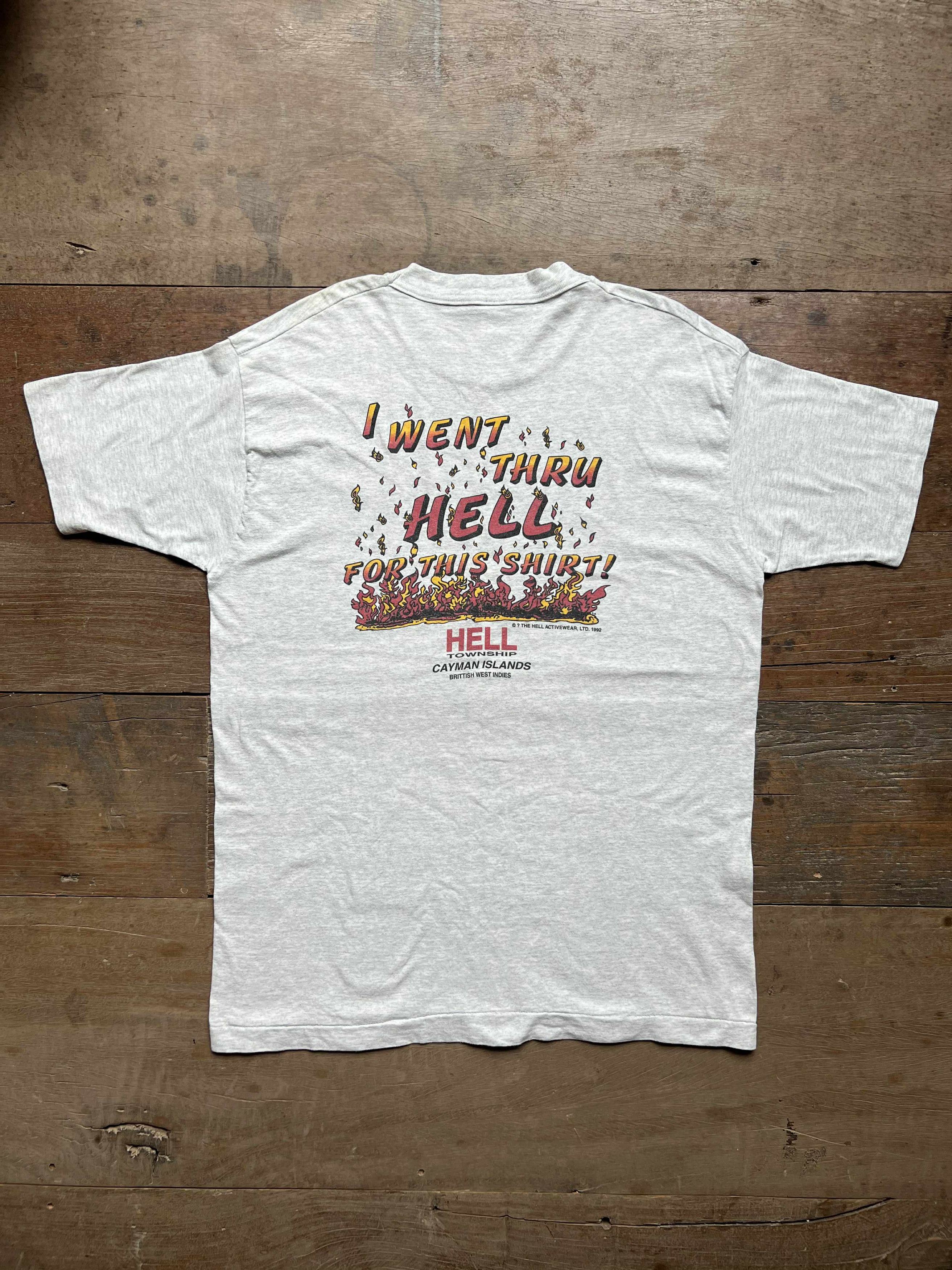 Vintage 1992 Hell Cayman Islands T "I Went Thru Hell For This Shirt" Size US XL / EU 56 / 4 - 1 Thumbnail