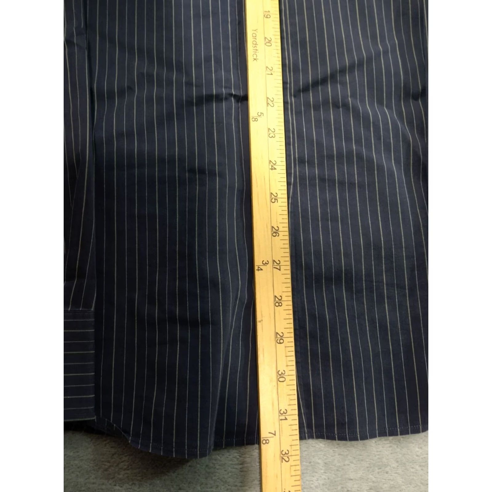 Hugo Boss HUGO BOSS Shirt Mens 16 Gray Striped Long Sleeve Button Up Cotton Stretch Size US L / EU 52-54 / 3 - 4 Thumbnail