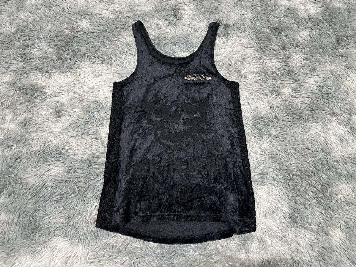 Hysteric Glamour 🔥Sick Y2K Maison Glify Skull Velour Mesh Tank Top Stud Punk Size US S / EU 44-46 / 1 - 1 Thumbnail