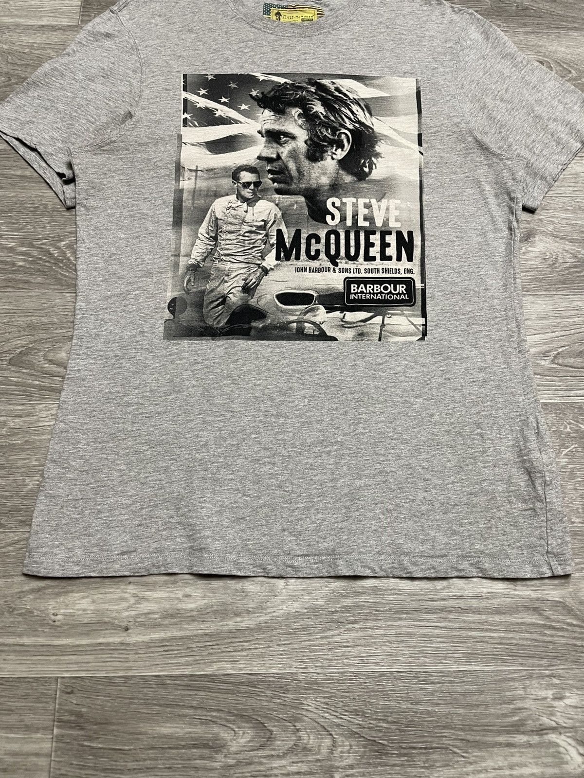 Barbour Barbour International Steve McQueen Gray T-Shirt Size US L / EU 52-54 / 3 - 3 Thumbnail