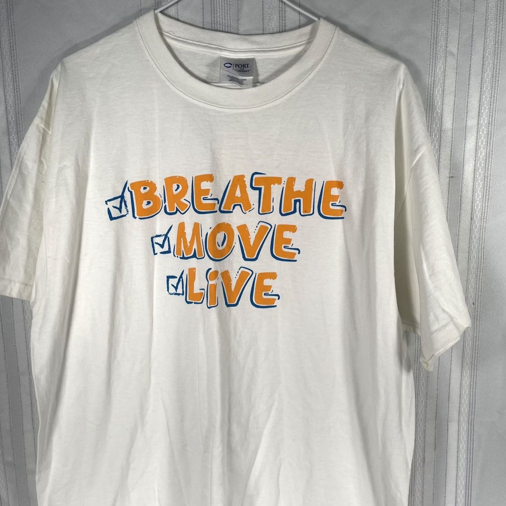 Vintage C-Port And Company White/Orange Graphics Crew Neck T-shirt XL XLarge Men Short Sleeve Cotton Canvas Size US XL / EU 56 / 4 - 2 Thumbnail