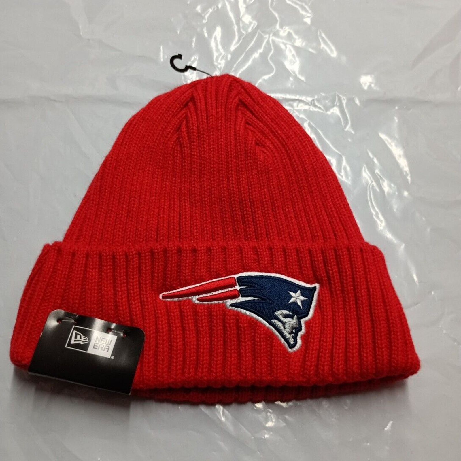 New Era New Era NFL New England Patriots Red Cuffed Knit Beanie Size ONE SIZE - 1 Thumbnail