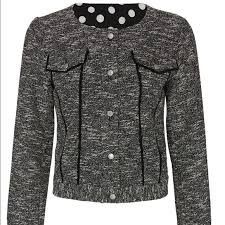 Designer Slate & Willow Black Designer Tweed Cropped Jacket Medium Size M / US 6-8 / IT 42-44 - 10 Thumbnail
