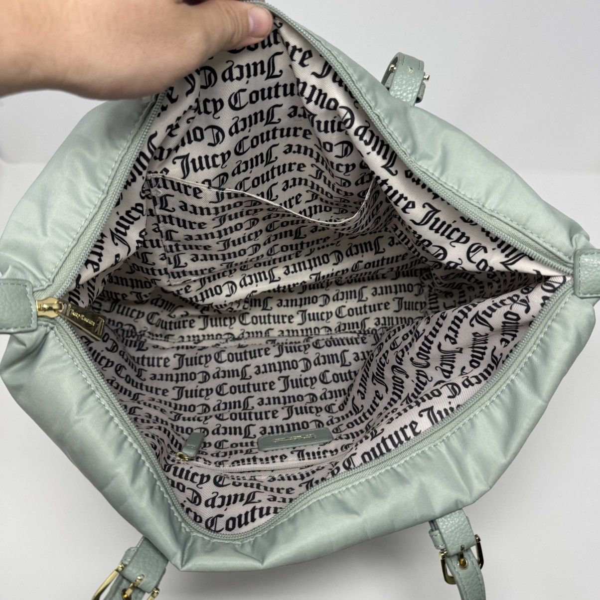 Juicy Couture Juicy Couture Light Green Nylon Double Handle Bag Size ONE SIZE - 11 Thumbnail
