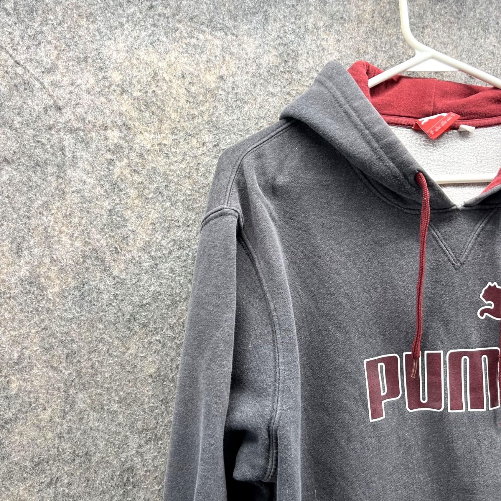Puma Puma Sweater Men Medium Gray Hooded Pullover Sweatshirt Jacket Logo, Regular Fit, Fleece Cotton, Size M, VINTAGE? No Size US M / EU 48-50 / 2 - 3 Thumbnail