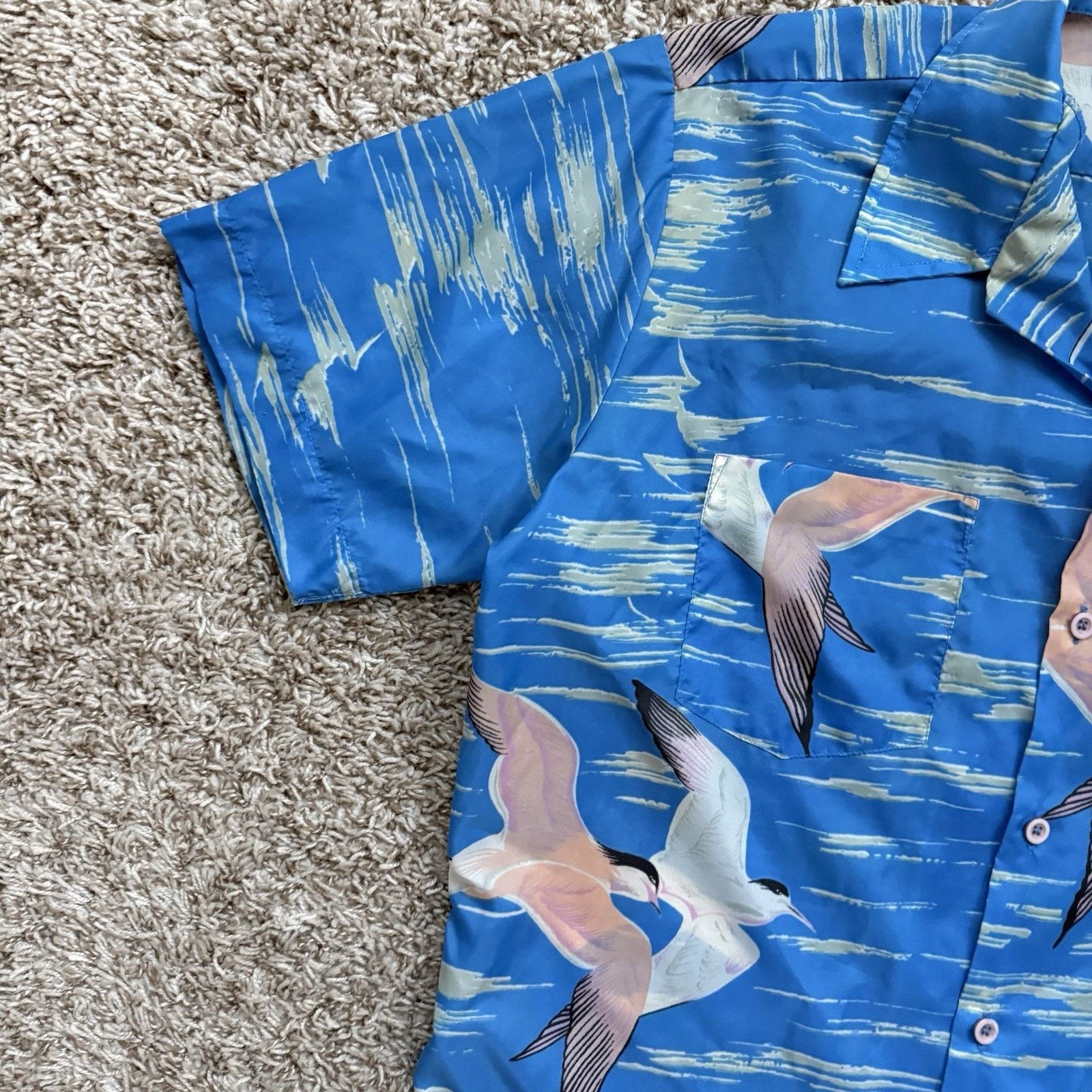 Vintage Vintage Waikiki Hawaiian Shirt SS Button Up Blue AOP Birds Size US L / EU 52-54 / 3 - 3 Thumbnail