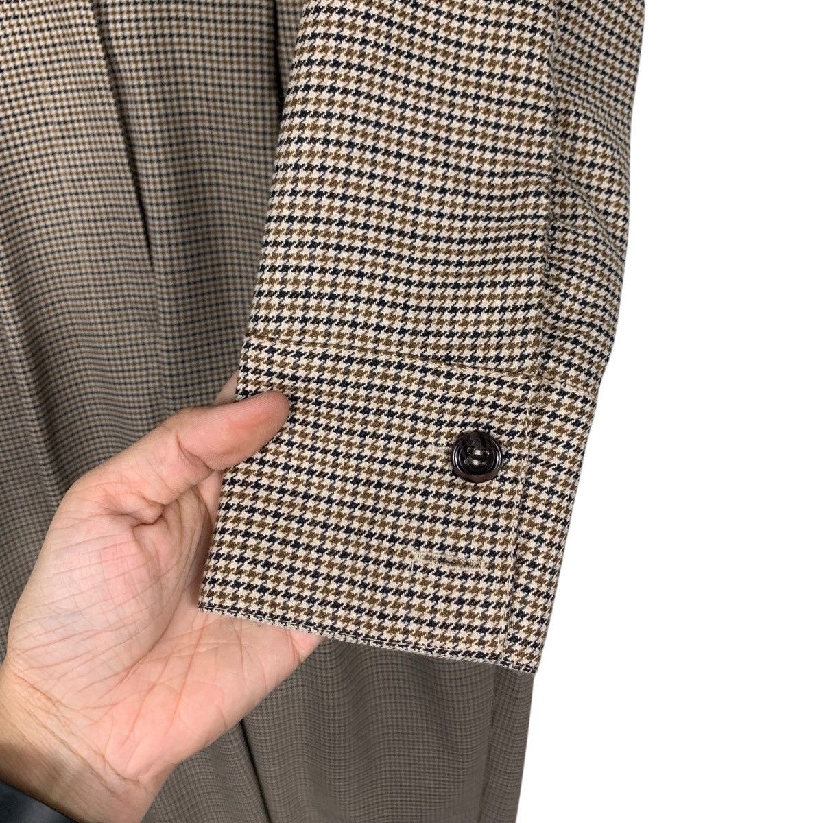Japanese Brand LIBJOIE Houndstooth Pattern Jumpsuit Coverall #2867-C129 Size 28" / US 6 / IT 42 - 17 Thumbnail