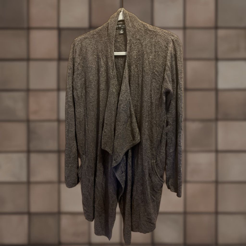 Vintage VINTAGE Barefoot Dreams Women’s Cardigan Sweater S/M Fall Winter Spring Casual Modern Gray Knit Open Pockets Size S / US 4 / IT 40 - 1 Thumbnail