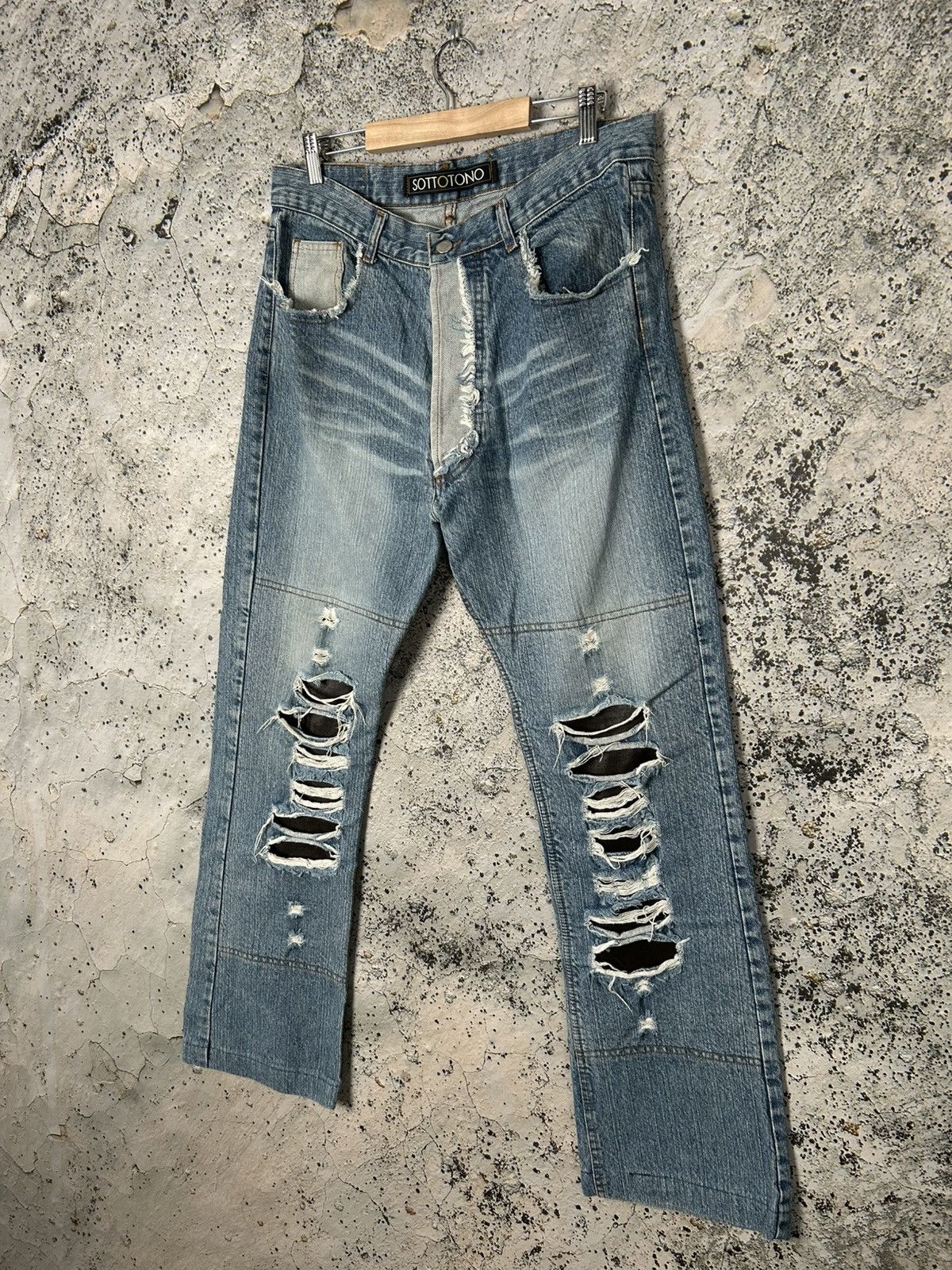 Other Vintage Avantgarde Grunge Denim Pants Distressed Rock Punk Size US 36 / EU 52 - 2 Thumbnail