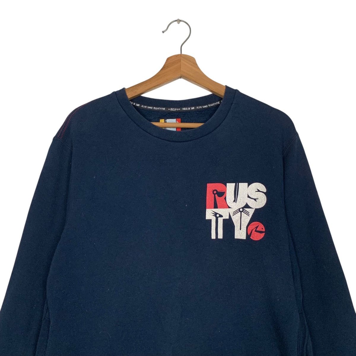 Rusty RUSTY Big Logo Surfing Crewneck Sweatshirt #3538-C162 Size US M / EU 48-50 / 2 - 4 Thumbnail