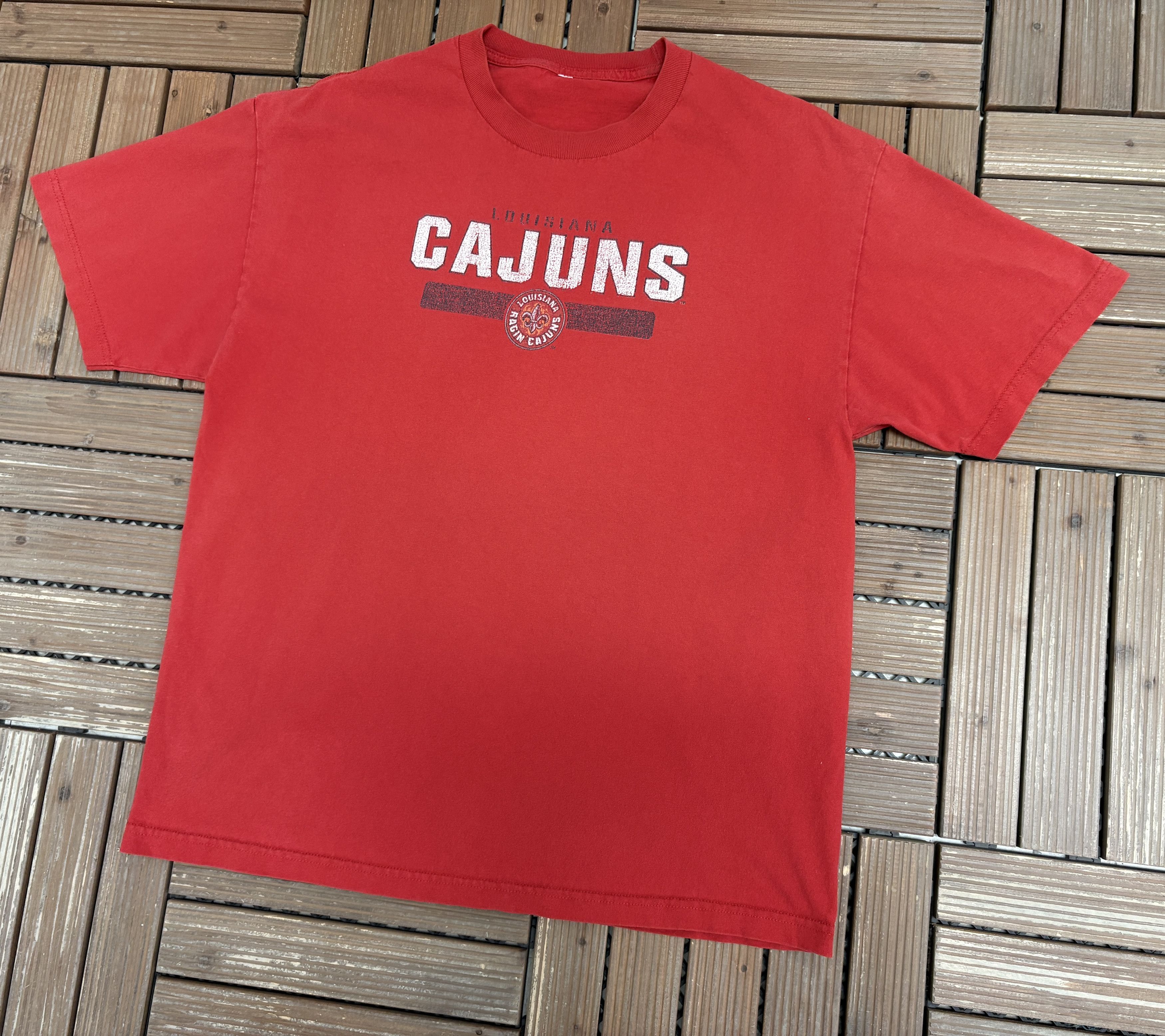 Vintage Louisiana Ragin' Cajuns Vintage Red T-Shirt Tee Size US L / EU 52-54 / 3 - 3 Thumbnail