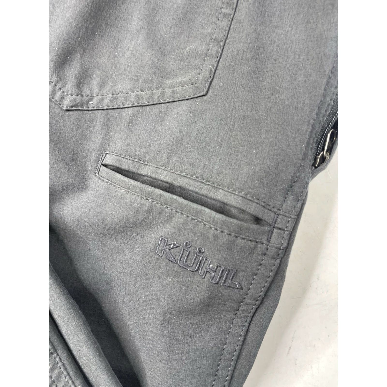 Vintage KUHL Freeflex Pants Men's Small Dark Storm Gray Outdoors Jogger Drawstring Regular Half Zip Logo Pocket 5 Size US 29 - 4 Thumbnail