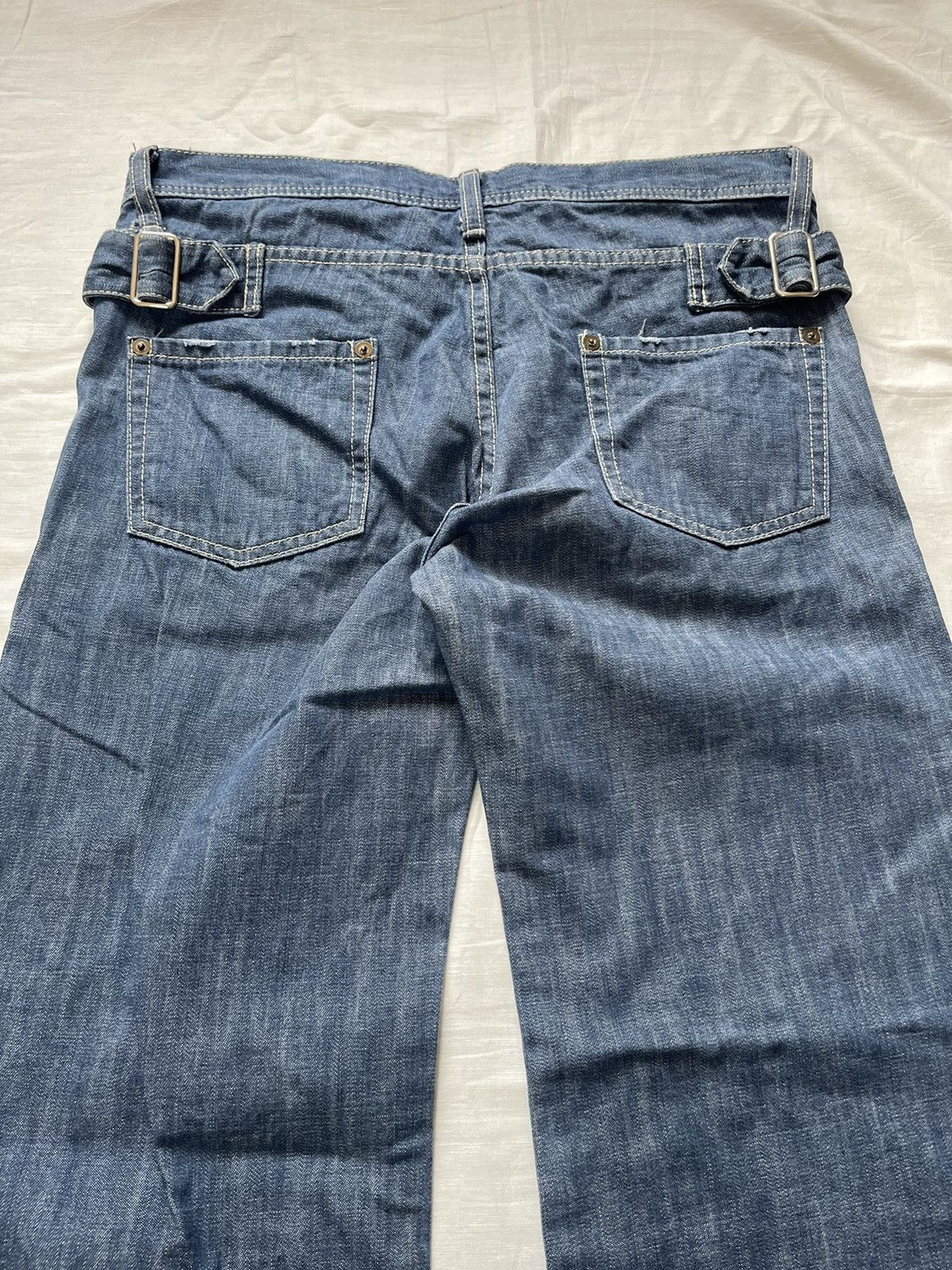 If Six Was Nine × Japanese Brand Human Woman Bootcut Jeans Rare Pocket Buckle Size 32" / US 10 / IT 46 - 8 Thumbnail
