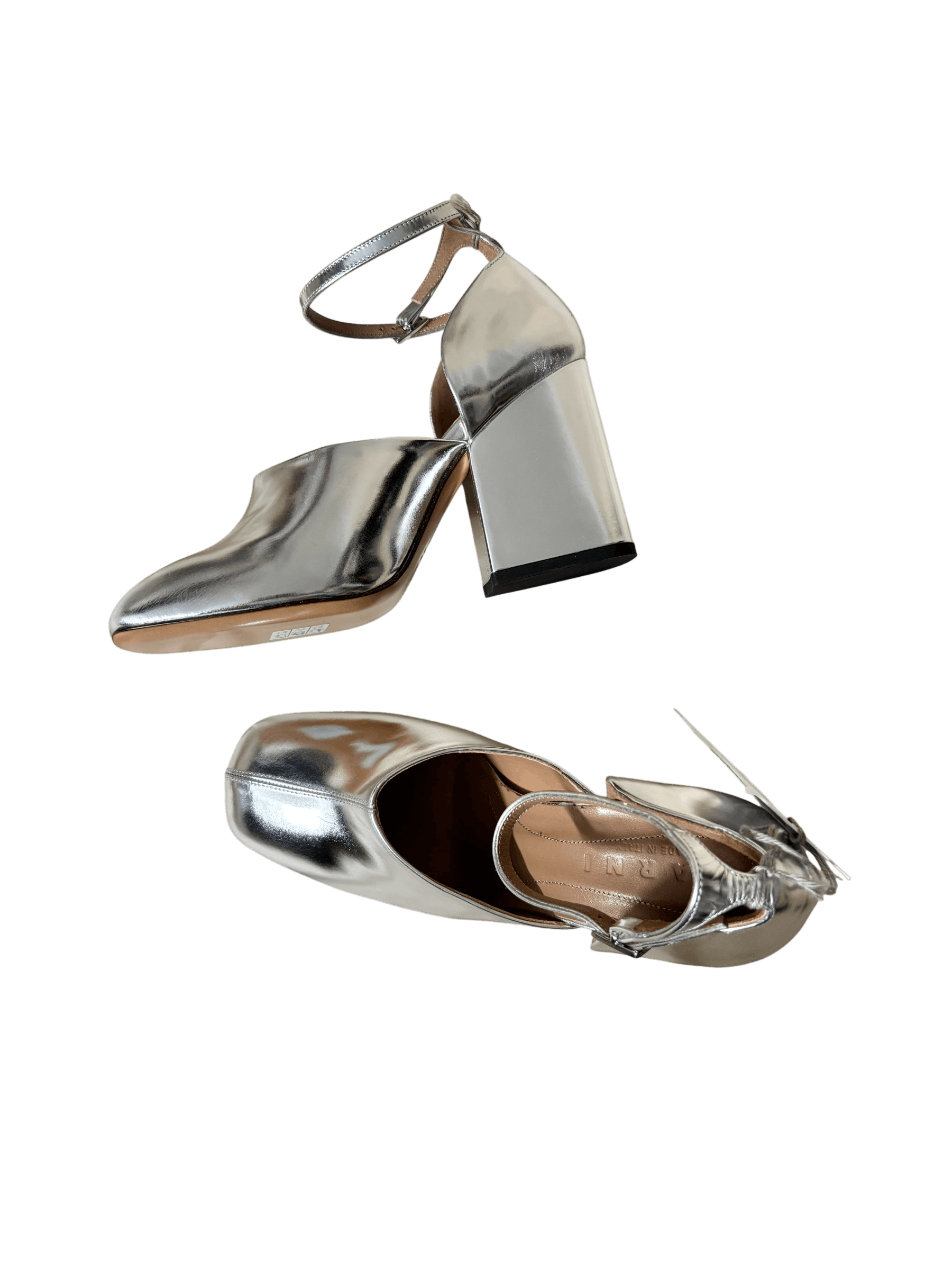 Marni Marni Silver Chrome Mary Janes Size US 7 / IT 37 - 1 Thumbnail