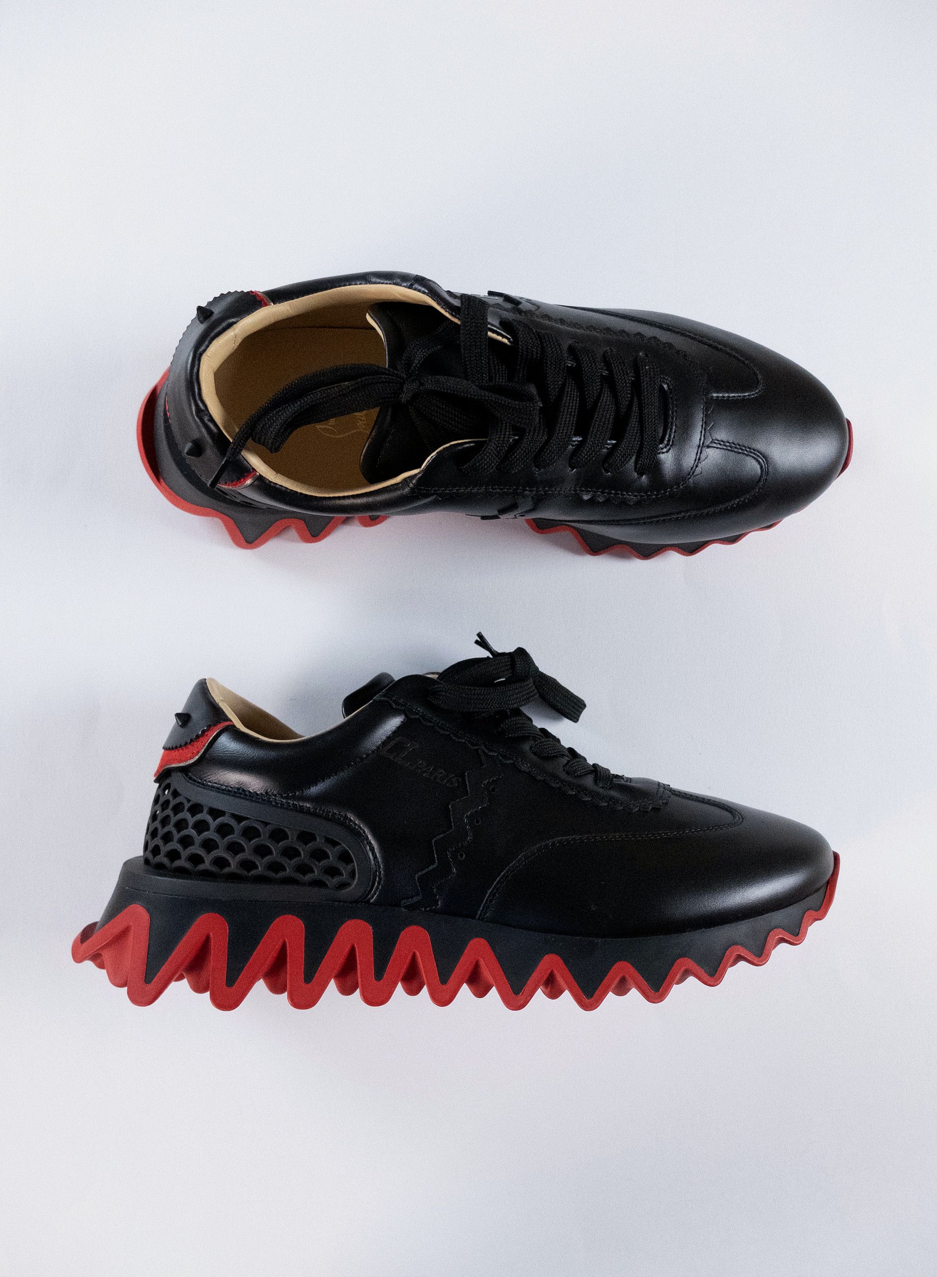 Christian Louboutin CHRISTIAN LOUBOUTIN Loubishark black leather sneakers 42.5 Size US 9.5 / EU 42-43 - 4 Thumbnail