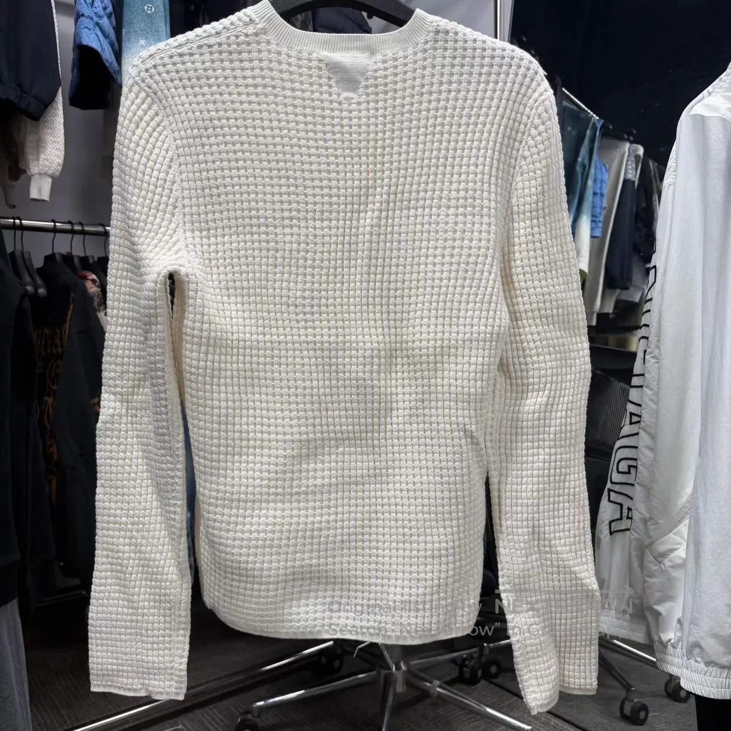 Bottega Veneta Bottega Veneta White Plaid Knit Sweater| Size S / US 4 / IT 40 - 2 Thumbnail
