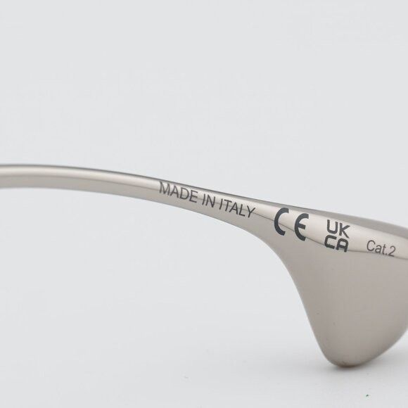 Bottega Veneta Bottega Veneta BV1396S 001 Sunglasses Silver Round Frame Size ONE SIZE - 8 Thumbnail