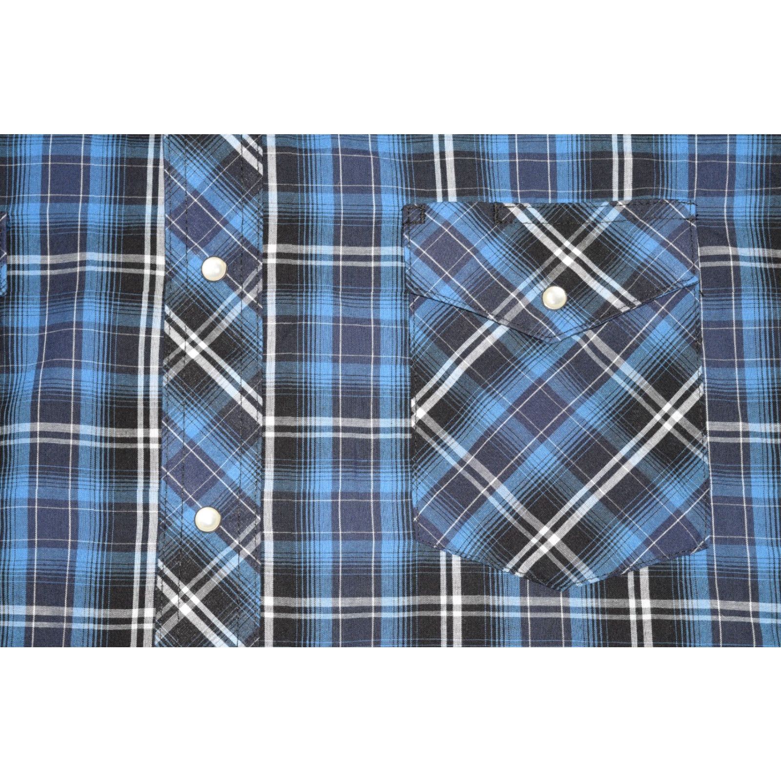 Wrangler WRANGLER Western Pearl Snap Mens Shirt 2XL Plaid Blue Size US XXL / EU 58 / 5 - 2 Thumbnail