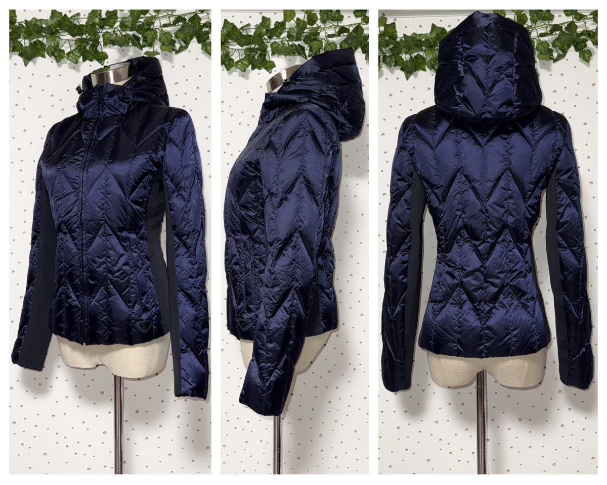 Prada Authentic Prada Leather Triangle Logo Hooded Down Jacket 38 Size XS / US 0-2 / IT 36-38 - 8 Thumbnail