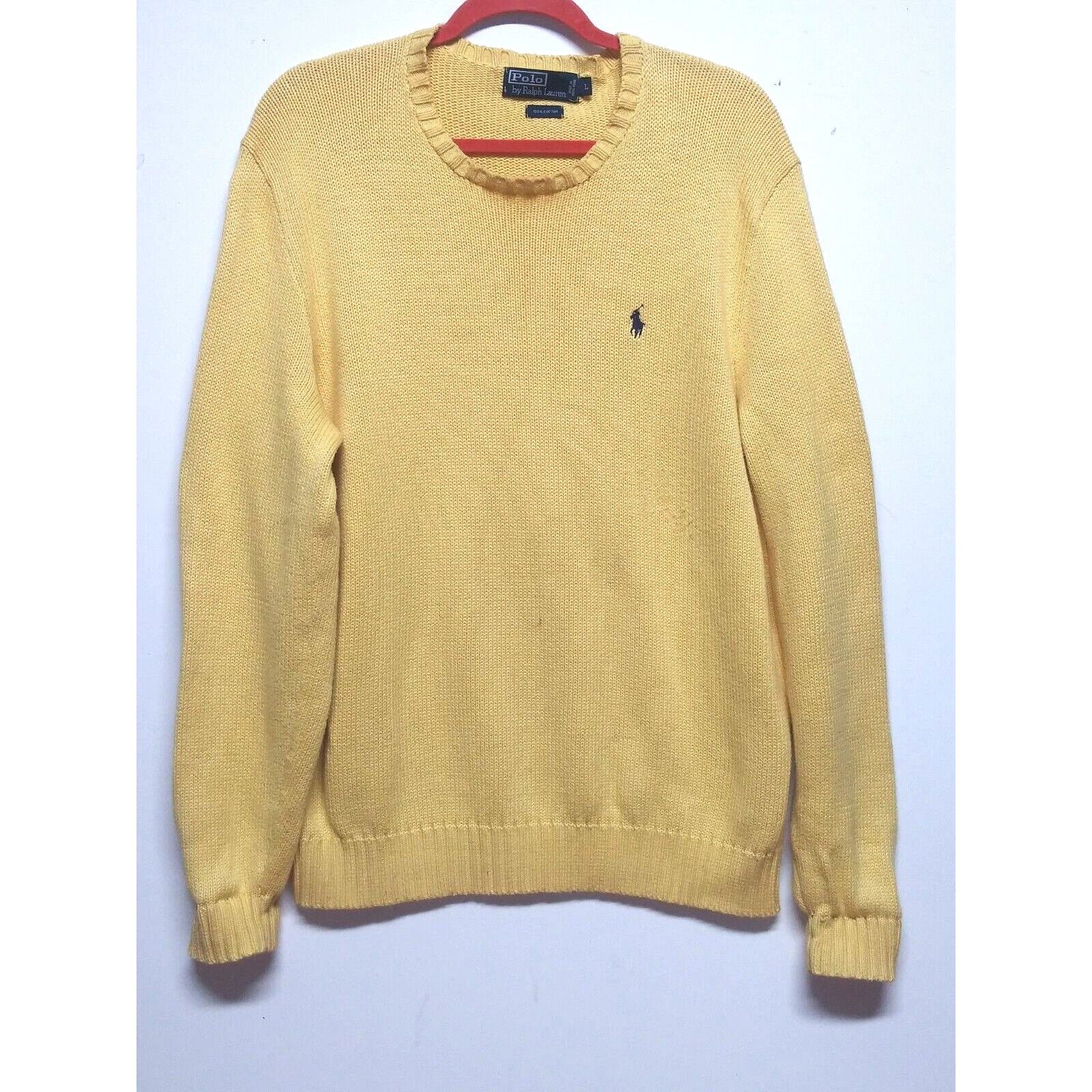 Polo Ralph Lauren 90s VTG Polo Ralph Lauren Mens sweater Sz L Yellow Y2K Crew Size US L / EU 52-54 / 3 - 3 Thumbnail