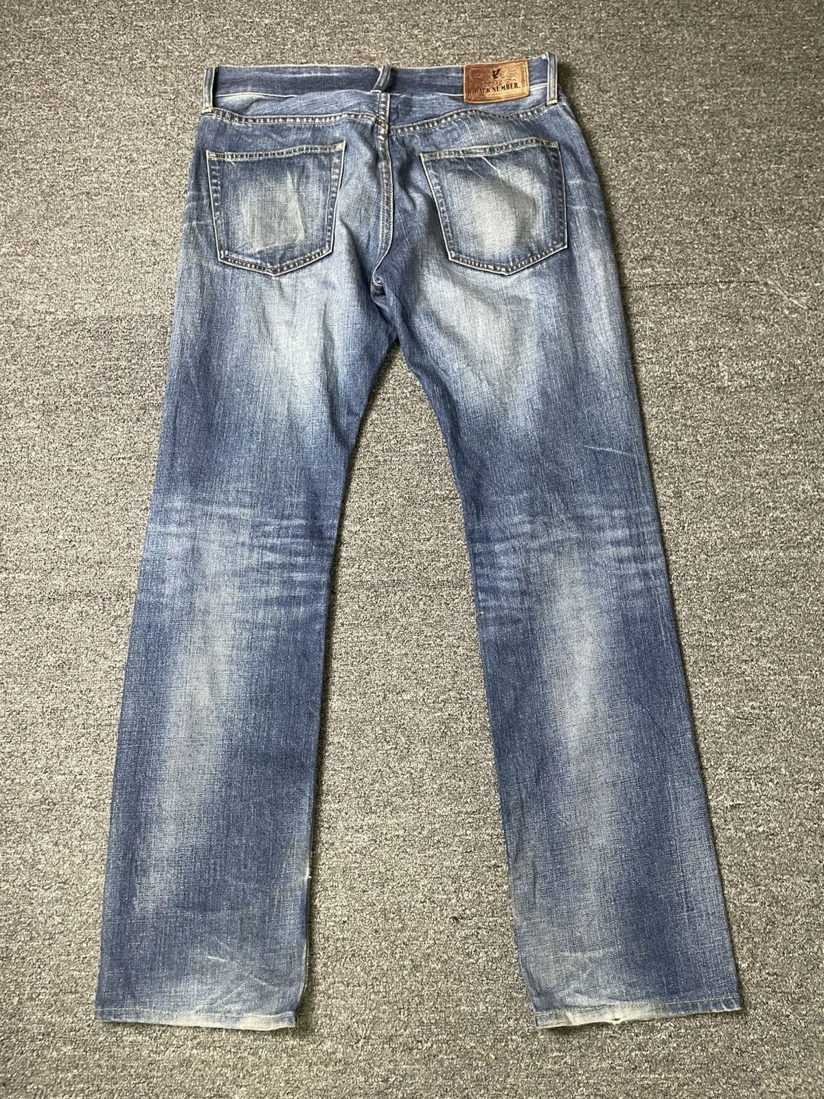 Japanese Brand × Vintage BACK NUMBER 01 Ripped Denim Jeans (92) Size US 34 / EU 50 - 12 Thumbnail