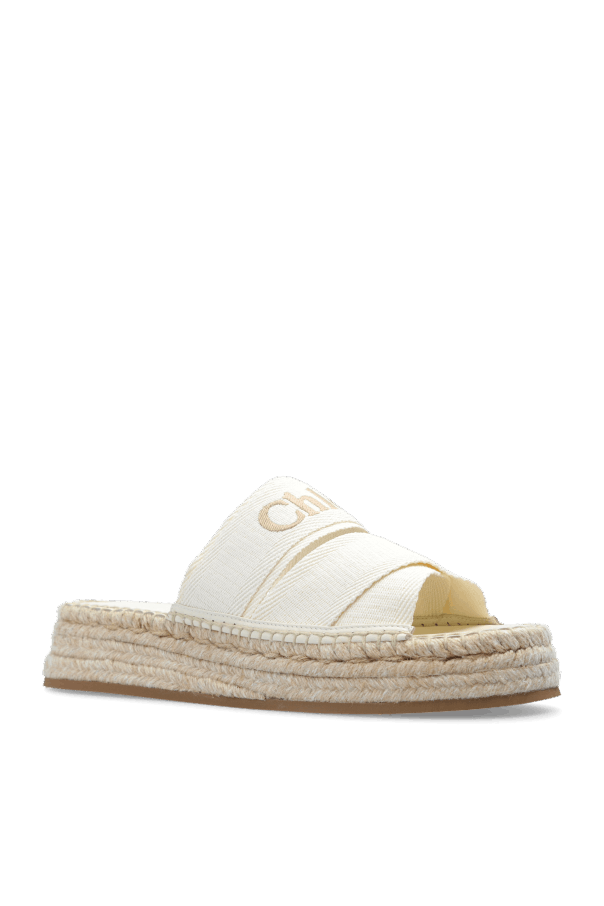 Chloe o1loc1c0325 CHC24 Woody Slides in Cream Size US 7 / IT 37 - 2 Thumbnail