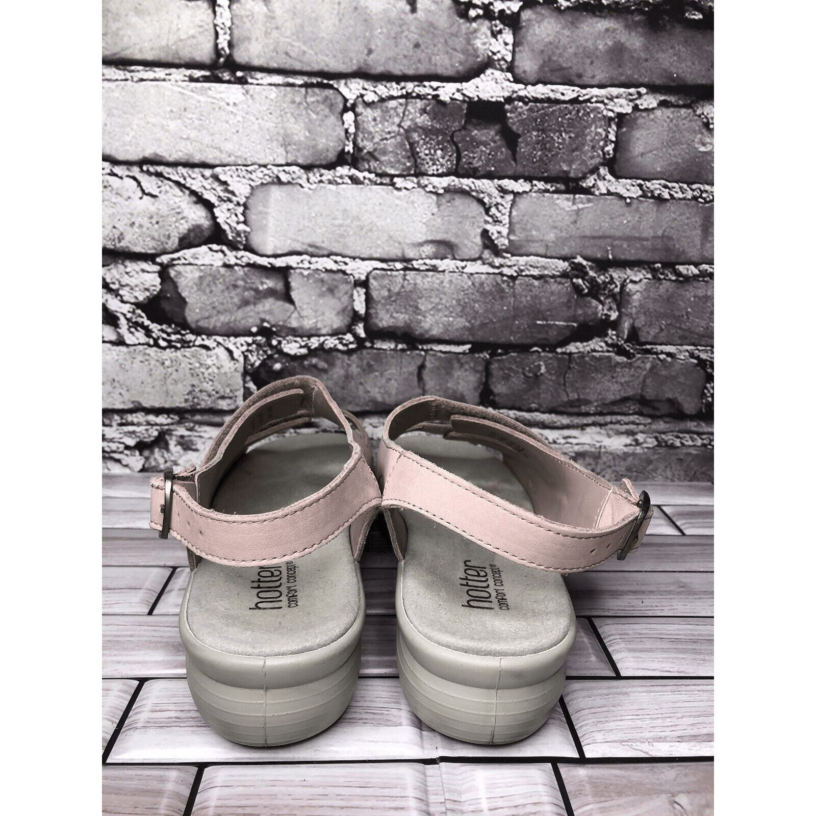 Other Hotter Easy STD Lilac Pink Nubuck Leather Strap Wedge Sandal Size US 9 / IT 39 - 17 Thumbnail