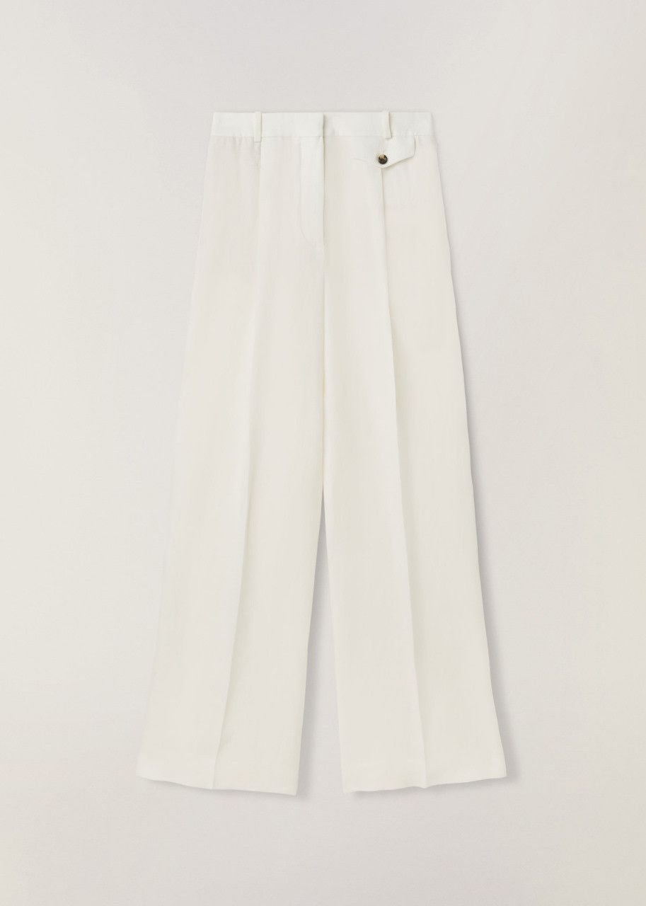 image of Loro Piana O1Srvl11E0424 Trouser In White, Women's (Size 26)