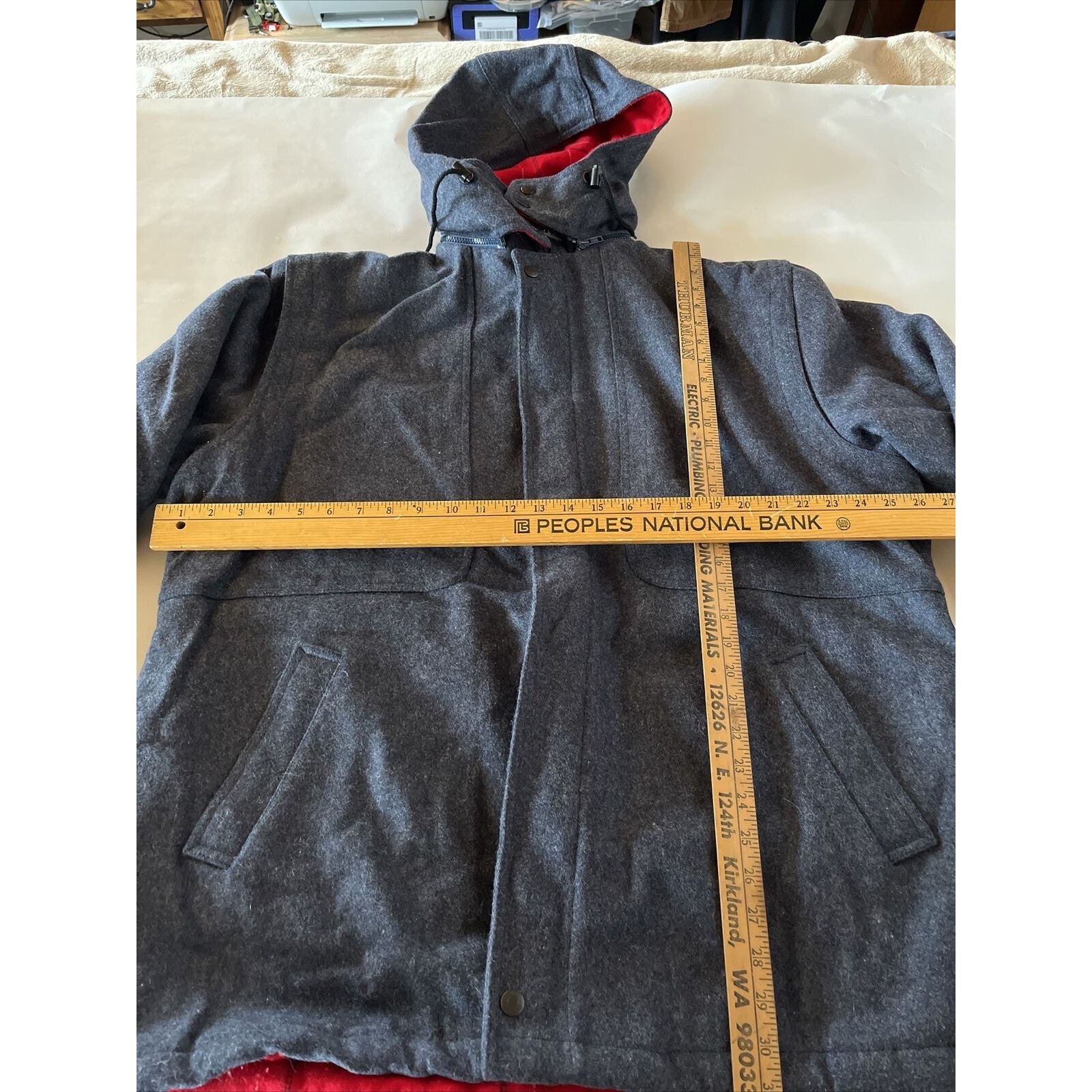 Pacific Trail Pacific Trail Vintage Men’s XL Dark Gray LS Wool Blend Coat Size US XL / EU 56 / 4 - 6 Thumbnail