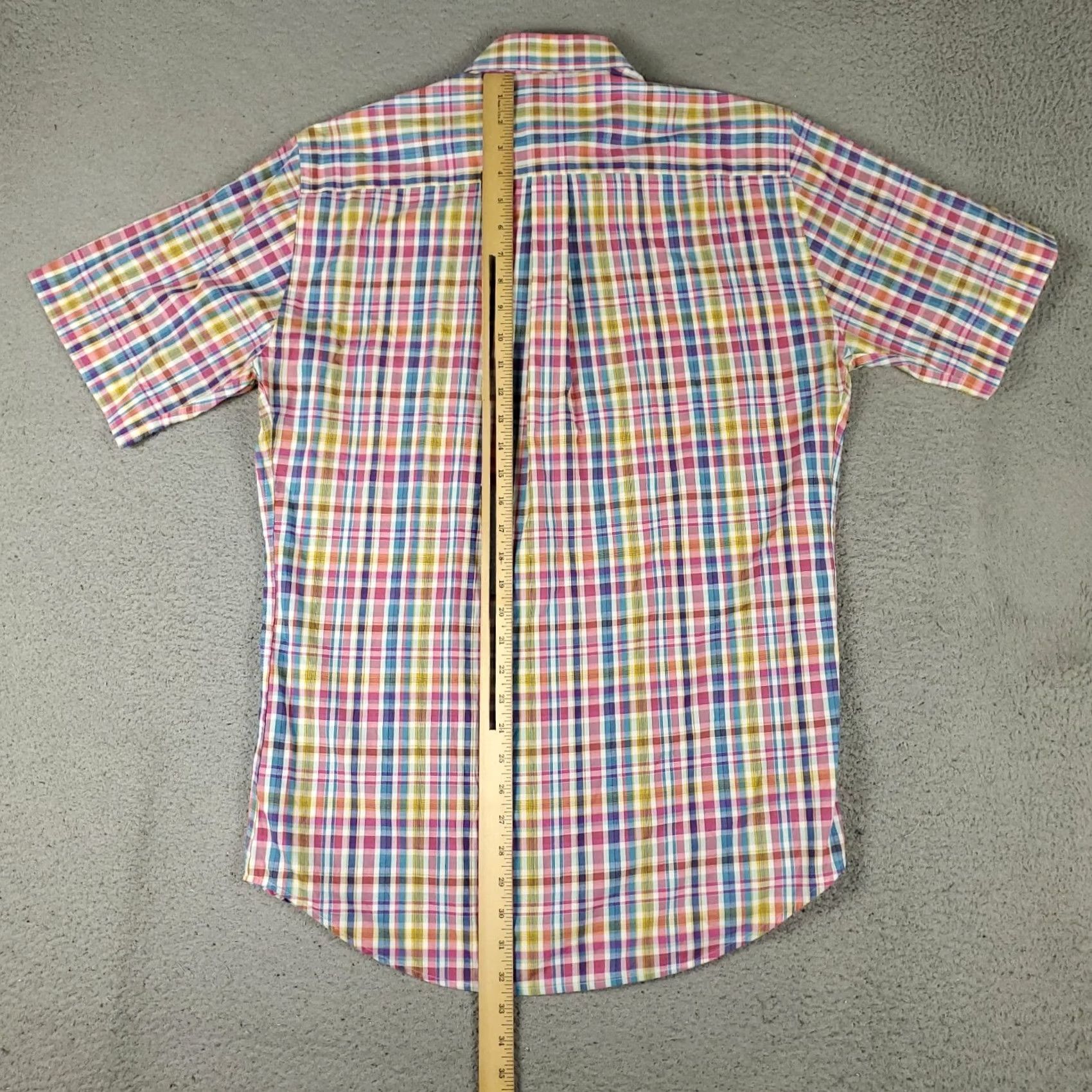 Peter Millar Peter Millar Shirt Mens Medium Pink Plaid Casual Button Up Short Sleeve Size US M / EU 48-50 / 2 - 3 Thumbnail
