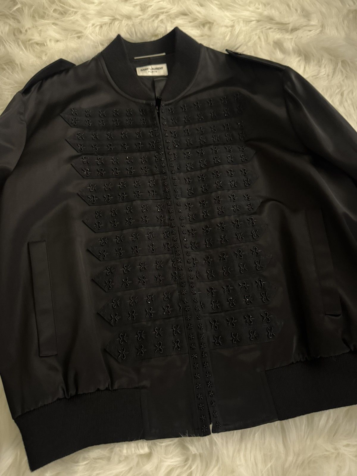 Saint Laurent Paris SAINT LAURENT PARIS FLEUR-DE-LYS OFFICER BOMBER Size US L / EU 52-54 / 3 - 3 Thumbnail